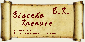 Biserko Kočović vizit kartica